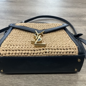 Yves Saint Laurent Raffia Mini Classic Cassandra With Shoulder Strap 