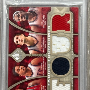 2009 SP GAME USED FABRIC FOURSOME BASKETBALL CARD PSA 8
