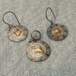 Pendant & Earring Set 925/12k