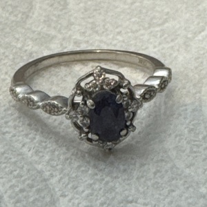 White Gold Ring Diamond & Alexandrite Ring