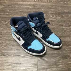 NIKE JORDAN 1 RETRO HIGH UNC PATENT WOMENS SZ: 8.5 CD0461-401