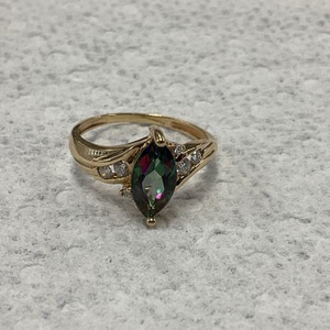 10K Yellow Gold Marquise Mystic Topaz Ring 2.0gr Size 5