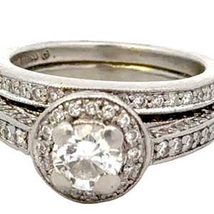 Ring 105dias 1.54ctw Pt950 13.3g 