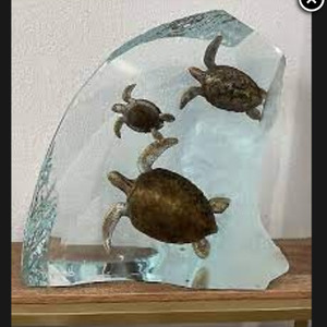Wyland Turtle Tribe Lucite Sculpture