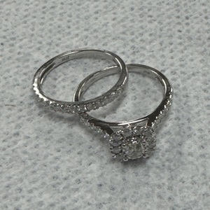 Wedding Set 41dias .55ctw 10kwg 3.4g 