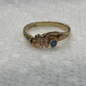 Two tone Yellow Gold Band Ring 2.3g/10kt