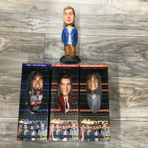 2001 BEST BUY N'SYNC BOBBLEHEADS JUSTIN, JC, CHRIS, AND LANCE (MISSING BOX)