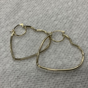 Gold 10kt Heart Hoops 1.5 Earrings