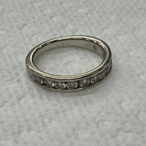 White Gold Band Ring Sz:6.5 3.8g/14kt 