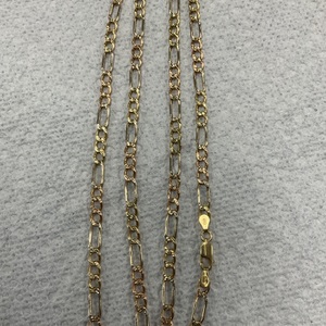 14K Two Tone Diamond Cut 26" Figaro Chain 12.7Gr