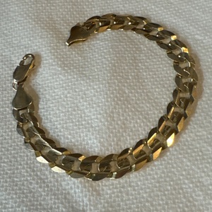 Male Yellow Gold Curb Bracelet 22g/14kt 