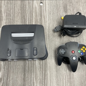 NINTENDO 64 WITH CONTROLLER AND CORDS