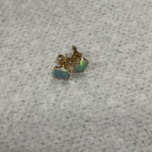 Yellow Gold 14kt Opal Studs 