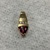 14K Yellow Gold Red Stone & Diamond Pendant 3.5gr