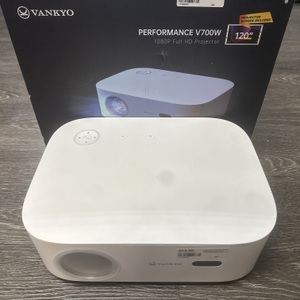 Vankyo v700w 1080p projector with box, remote and 120" screen