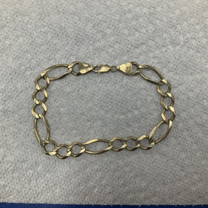 14K YG 9.5" Figaro Bracelet 19.5Gr