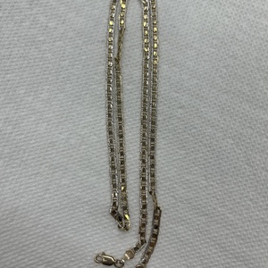 Two tone Yellow Gold Mariner Necklace 12g/10kt 
