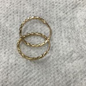 Yellow Gold Hoops Earrings 1g/14kt 