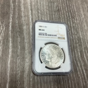 1881 S MORGAN DOLLAR MS 64