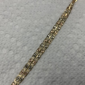 14K Three Tone Valentino 24" Chain W/ Cross Pendant 6.5Gr 