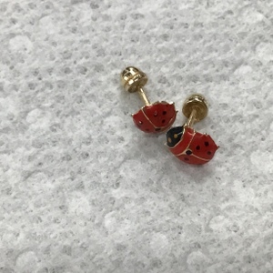  Ladybug 14kt Yellow .3gr Earrings