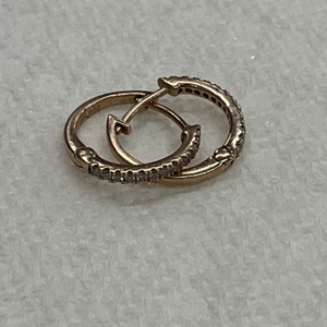 Female Rose Gold Hoops Earrings 1.3g/10kt