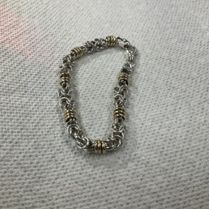 Two tone Silver 14k Bracelet 21g/0.925% 