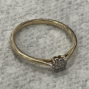 Yellow Gold Cluster Ring Sz:7.5 1.6g/14kt 