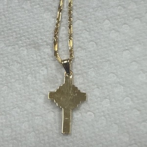 Gold 14kt Cross 16" Yellow Chain
