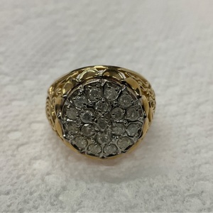 Two tone Gold Cluster Ring 8.4g/14kt 