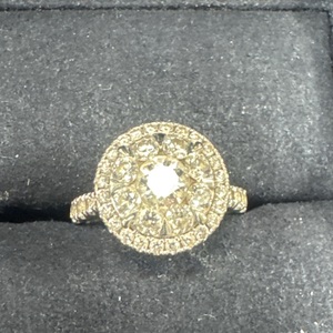 14K White Gold Cluster Round Diamond Ring 5.2Gr Size 7