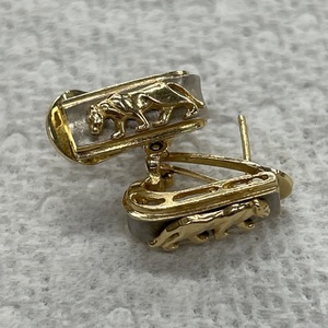 Yellow Gold Panther Earrings 5.7g/14kt 