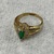 14K Yellow Gold Marquise Emerald and Diamond Ring 6.3Gr Size 8.75