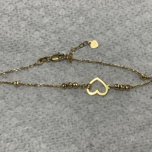 14K YG 2.1GR 8" Heart Bracelet