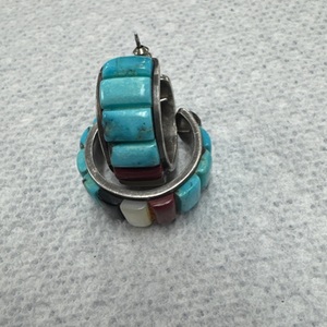 925 Sterling Silver Turquoise Hoops 12.5Gr