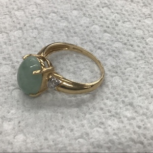 Yellow Gold Jade Ring 3.1g/10kt 
