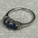 10K WHITE GOLD SAPPHIRE & DIAMOND RING