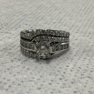 14K White Gold Soldered Diamond Ring Size 6.75 8.7Gr