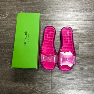 KATE SPADE TIE KNOT TRANSLUCENT PINK SLIDES SIZE 10 W/BOX