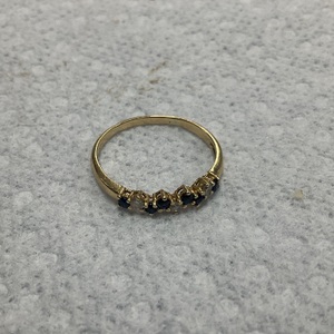 Yellow Yellow Gold Fashion Ring Sz:10 1.9g/14kt - 6 Diamond Blue Unknowns 0.180ct/0.04g, 3 Diamond W