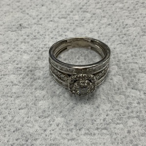 14K White Gold Soldered Diamond Wedding Set 6.5Gr Size 8