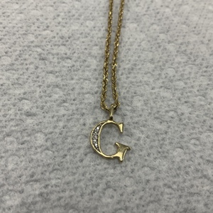 14K YG Rope Chain 23" with 10K 'G' Pendant 