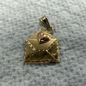 14kt Two tone Gold Envelope Pendant 1.00GR