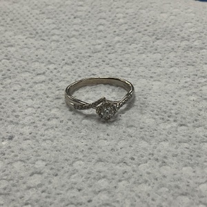 14K White Gold Diamond Wedding Ring 3.1Gr Size 8.5 