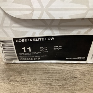 KOBE IX ELITE LOW SIZE 11 PURPLE