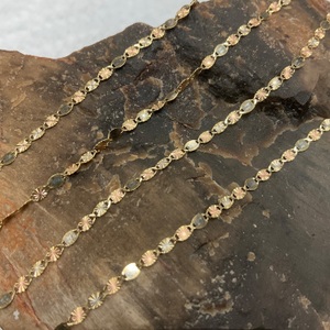 14K 3 Tone Valentino 20" Chain Necklace 1.6gr 