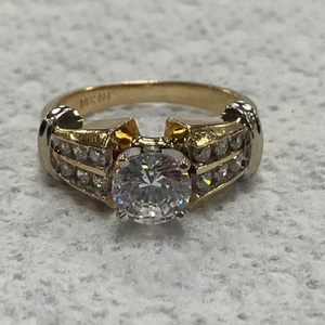 14K Yellow Gold Pear Stone Fashion Ring 5.6gr Size 7