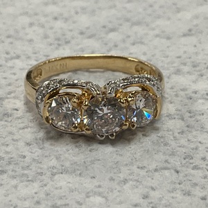 14K Yellow Gold Fashion Stone Ring 5.0gr Size 8.75