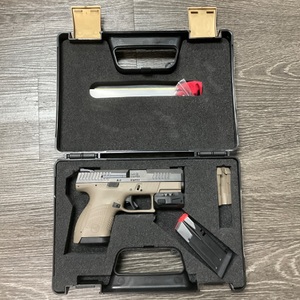 CZ P-10S TWO TONE W/2 MAGS, CASE AND GREEN DOT LASER