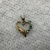 10K Yellow Gold Green Stone & Diamond Heart Pendant 0.9gr 